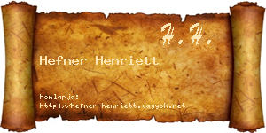 Hefner Henriett névjegykártya
